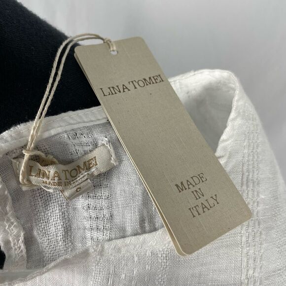 Lina Tomei Italy NWT 100% Linen White Blouse - Women’s S - Picture 8 of 8